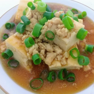 あっさり生姜醤油の鶏ひき肉あんかけ豆腐